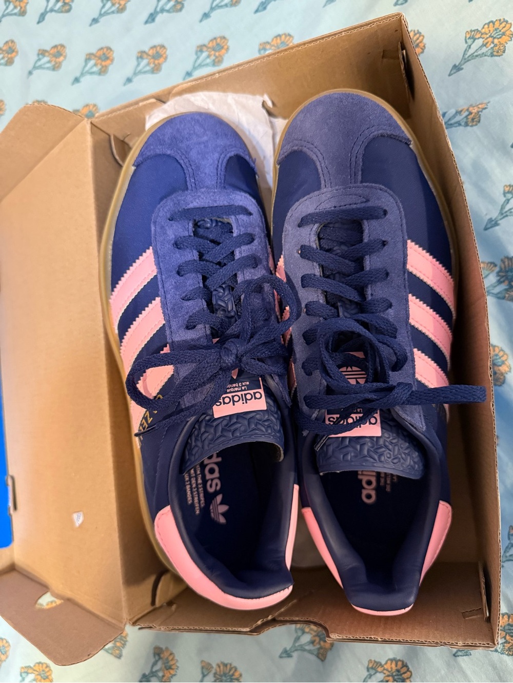 adidas Navy & Pink Platform Gazelle Sneakers - Picture 3 of 8